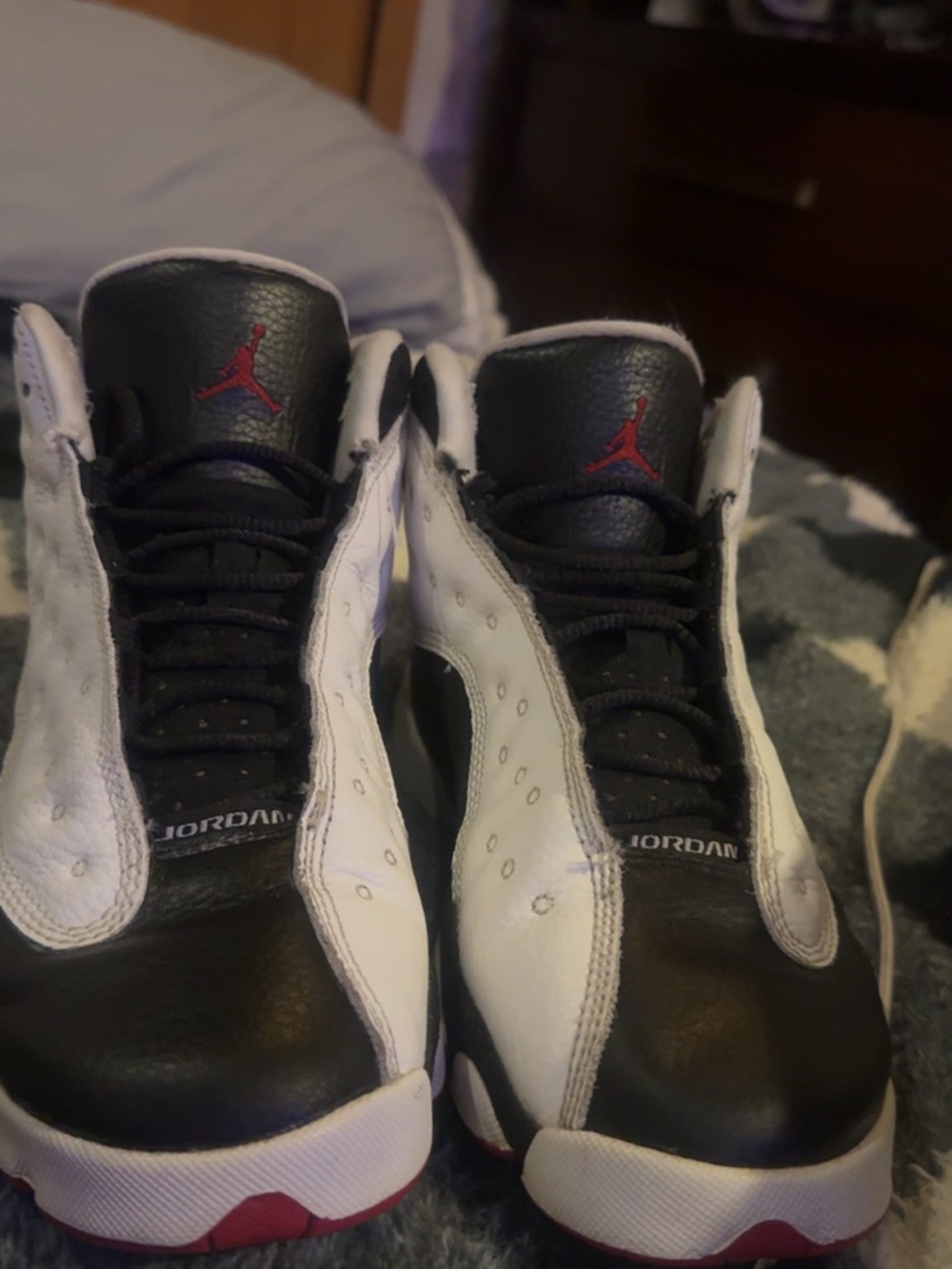 Jordan Black White Red Retro Basketball Sneakers